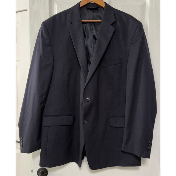 Jos. A. Bank Men's Blue Navy 100%Wool Two Buttons Sportscoat Blazer Size 50L - Picture 3 of 10